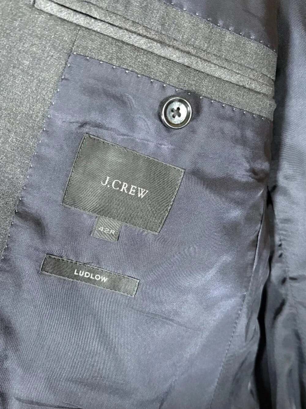 J Crew Loro Piana Super 120s Wool Sport Coat Blazer - Men's Size 42R - Gray